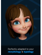 A cartoon character created using Blendshapes On Demand by Polywink with blue eyes and brown hair.