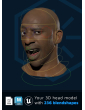 A 3D rendering of a man's head and face blinking using Polywink's Advanced Rig on Demand.