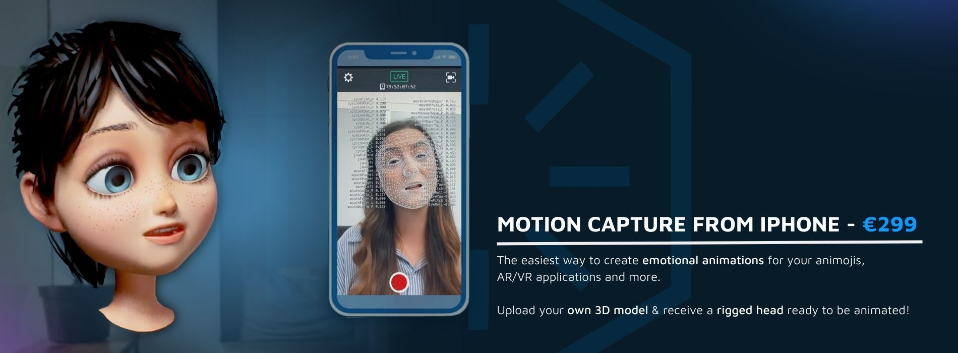 Motion capture from an iphone to make animation on a 3D model